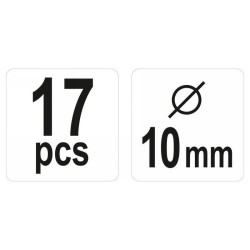 YATO Tipliző készlet 10mm 17 részes (YT-44113) YATO Tipliző készlet 10mm 17 részes (YT-44113)
