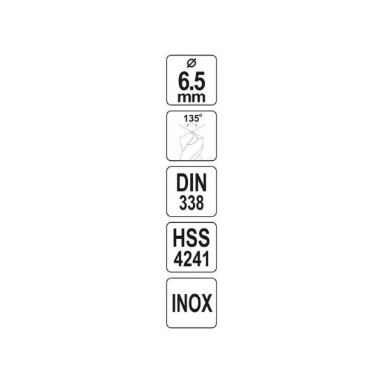 YATO Csigafúró 6,5 x 100/63 mm inox HSS Premium (YT-44223)