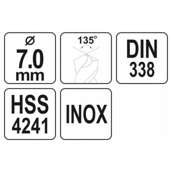 YATO Csigafúró 7,0 x 103/64 mm inox HSS Premium (YT-44224)