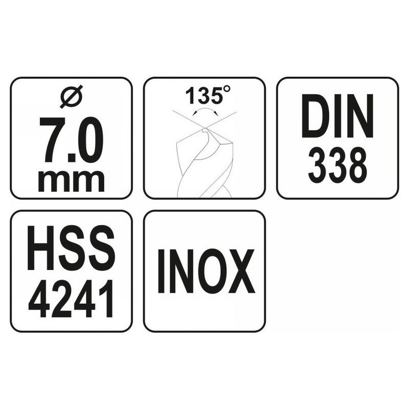 YATO Csigafúró 7,0 x 103/64 mm inox HSS Premium (YT-44224)
