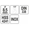 YATO Csigafúró 8,5 x 115/73 mm inox HSS Premium (YT-44227)