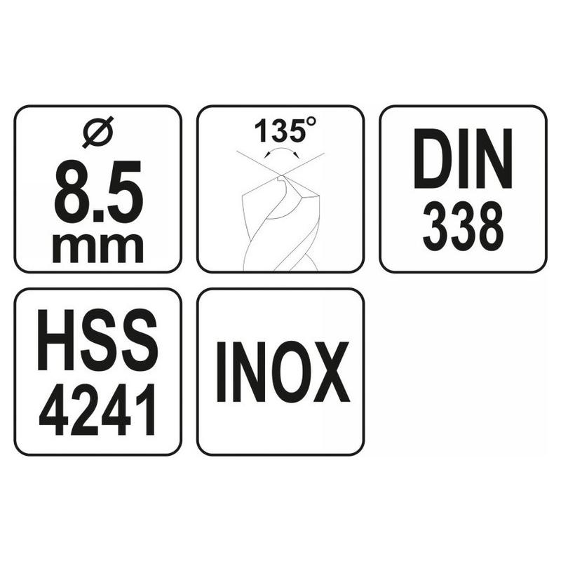 YATO Csigafúró 8,5 x 115/73 mm inox HSS Premium (YT-44227)