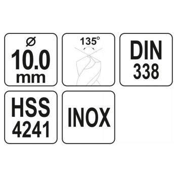 YATO Csigafúró 10,0 x 133/87 mm inox HSS Premium (YT-44230) YATO Csigafúró 10,0 x 133/87 mm inox HSS Premium (YT-44230)