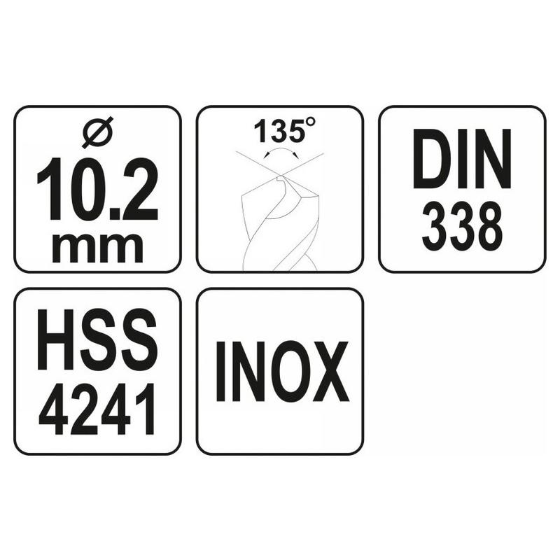 YATO Csigafúró 10,2 x 130/85 mm inox HSS Premium (YT-44231)