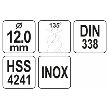 YATO Csigafúró 12,0 x 150/100 mm inox HSS Premium (YT-44235)