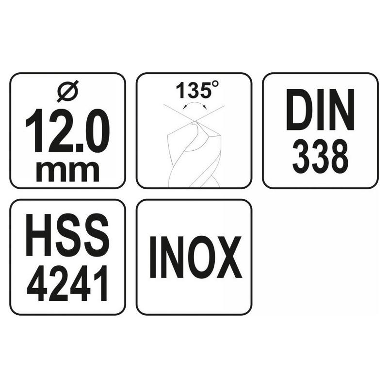 YATO Csigafúró 12,0 x 150/100 mm inox HSS Premium (YT-44235)