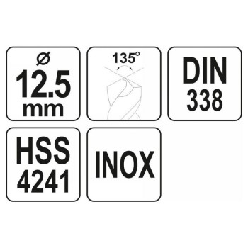 YATO Csigafúró 12,5 x 150/100 mm inox HSS Premium (YT-44236)