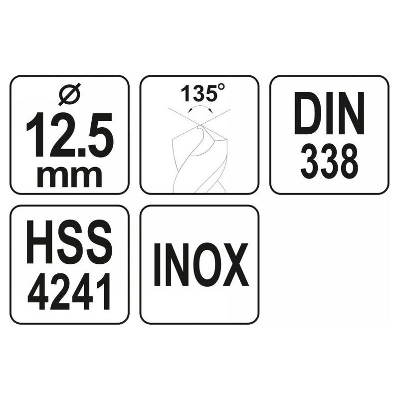 YATO Csigafúró 12,5 x 150/100 mm inox HSS Premium (YT-44236)