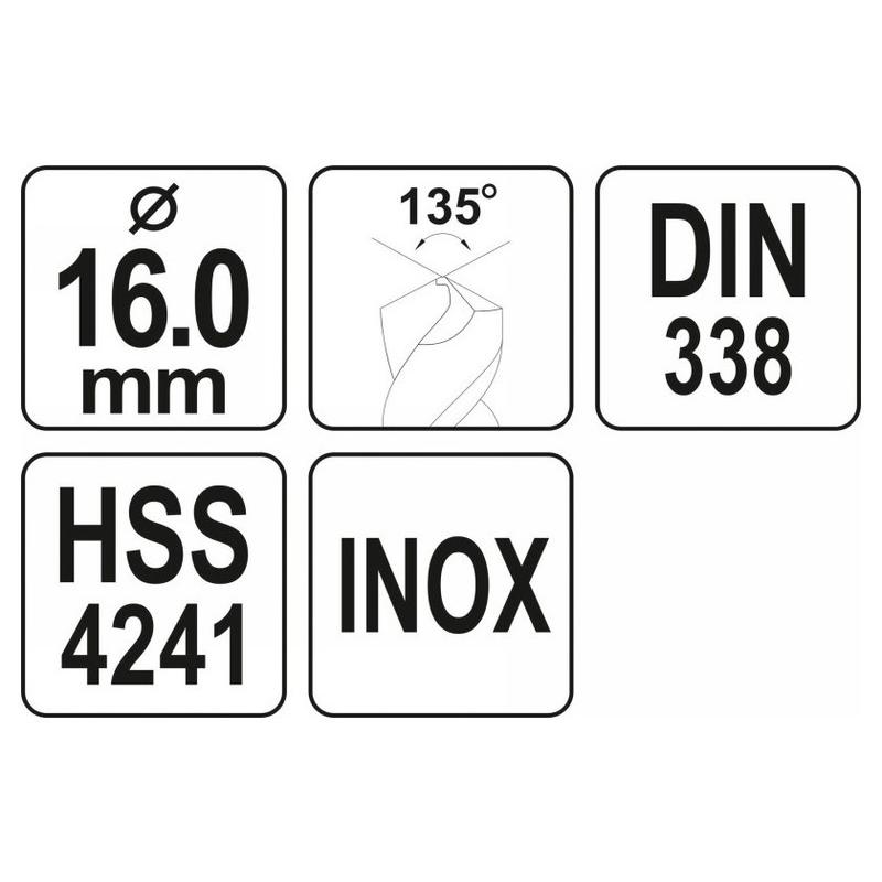 YATO Csigafúró 16,0 x 176/122 mm inox HSS Premium (YT-44239)