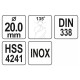 YATO Csigafúró 20,0 x 205/140 mm inox HSS Premium (YT-44240) YATO Csigafúró 20,0 x 205/140 mm inox HSS Premium (YT-44240)