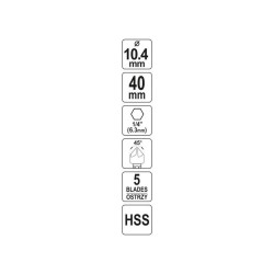 YATO Kúpos süllyesztő fémre 10,4 mm bit befogású HSS (YT-44723) YATO Kúpos süllyesztő fémre 10,4 mm bit befogású HSS (YT-44723)