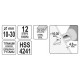 YATO Lépcsős fúró 10-30 mm 12 lépcsős HSS titán-nitrid (YT-44746)