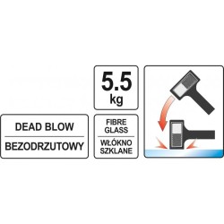 YATO Gumikalapács 5500 g visszarúgásmentes 105x105x180 mm (YT-46273)