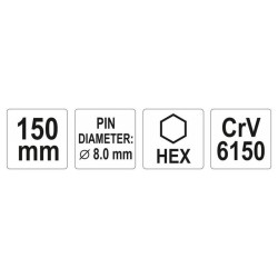 YATO Csapszegkiütő 8 x 150 mm (YT-47146) YATO Csapszegkiütő 8 x 150 mm (YT-47146)