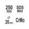 YATO Földelőszonda leütő SDS-Max 20 x 250 mm CrMo (YT-47195)