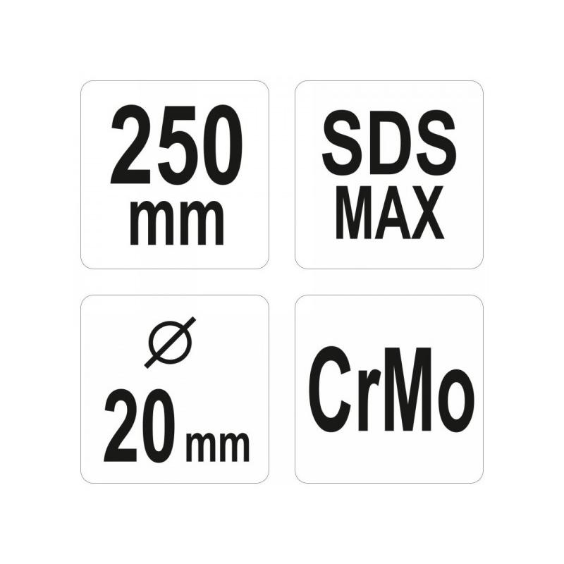 YATO Földelőszonda leütő SDS-Max 20 x 250 mm CrMo (YT-47195)