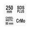 YATO Széles vésőszár 80 x 250 mm SDS-Plus (YT-47212)