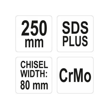 YATO Széles vésőszár 80 x 250 mm SDS-Plus (YT-47212) YATO Széles vésőszár 80 x 250 mm SDS-Plus (YT-47212)