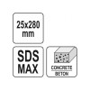 YATO Lapos vésőszár 25x280 mm SDS-Max (YT-47341)