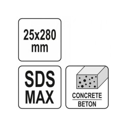 YATO Lapos vésőszár 25x280 mm SDS-Max (YT-47341)