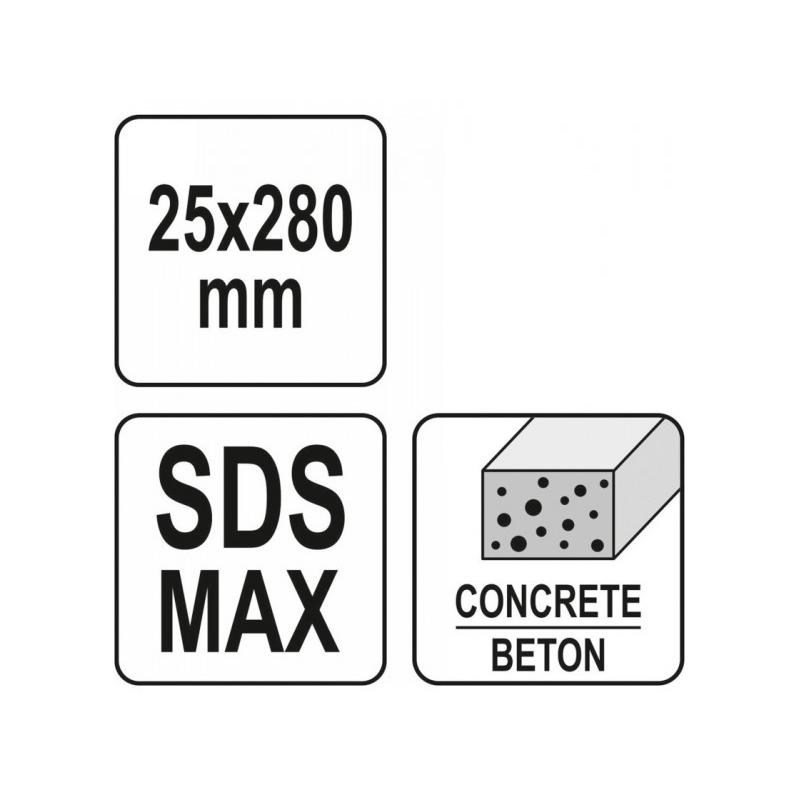 YATO Lapos vésőszár 25x280 mm SDS-Max (YT-47341)