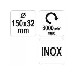 YATO Körkefe 150 x 32 mm szűkítőgyűrűkkel inox (YT-47554) YATO Körkefe 150 x 32 mm szűkítőgyűrűkkel inox (YT-47554)