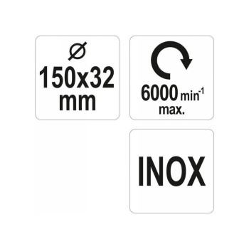 YATO Körkefe 150 x 32 mm szűkítőgyűrűkkel inox (YT-47554)