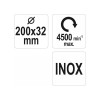 YATO Körkefe 200 x 32 mm szűkítőgyűrűkkel inox (YT-47555)