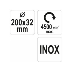 YATO Körkefe 200 x 32 mm szűkítőgyűrűkkel inox (YT-47555) YATO Körkefe 200 x 32 mm szűkítőgyűrűkkel inox (YT-47555)