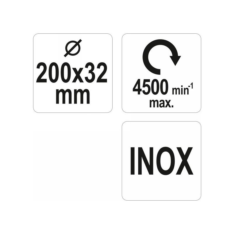 YATO Körkefe 200 x 32 mm szűkítőgyűrűkkel inox (YT-47555)