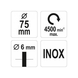 YATO Csapos körkefe 75 mm inox (YT-47568)