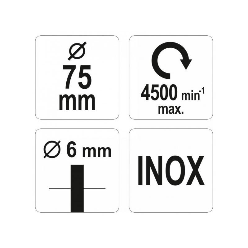 YATO Csapos körkefe 75 mm inox (YT-47568)