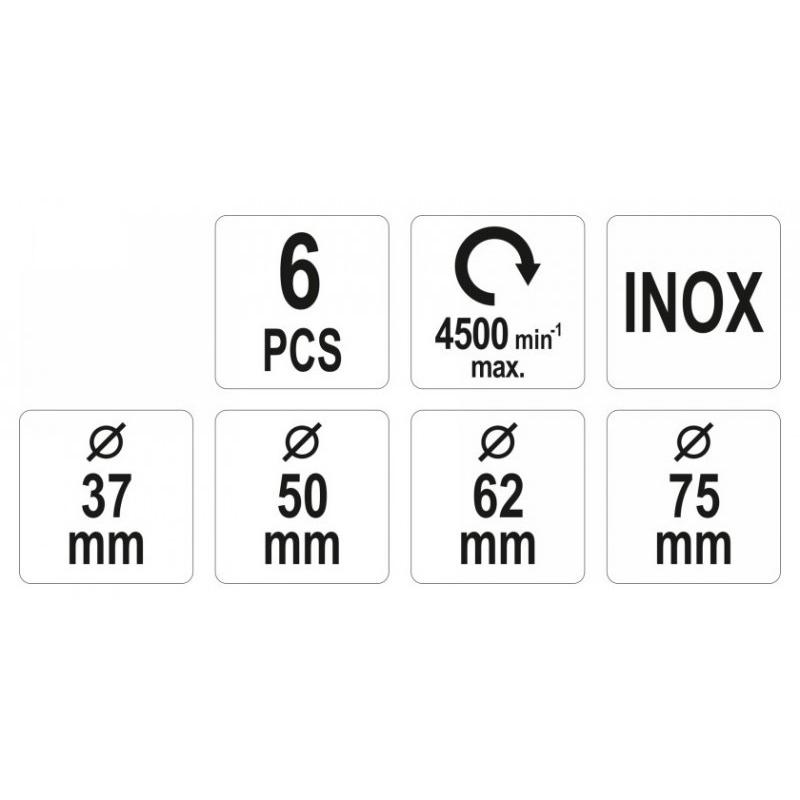 YATO Csapos körkefe, fazékkefe készlet 6 részes inox (YT-47593)