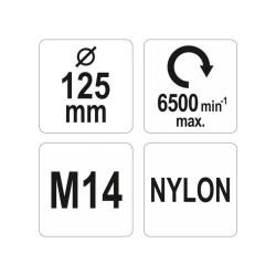 YATO Fazékkefe 125 mm M14 műanyag sörte (YT-47787)