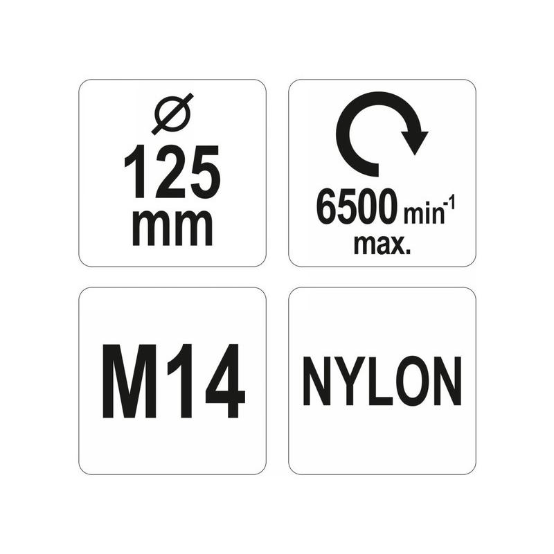 YATO Fazékkefe 125 mm M14 műanyag sörte (YT-47787)