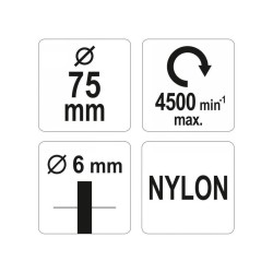 YATO Csapos körkefe 75 mm műanyag sörte (YT-47791) YATO Csapos körkefe 75 mm műanyag sörte (YT-47791)