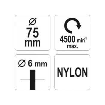 YATO Csapos körkefe 75 mm műanyag sörte (YT-47791)