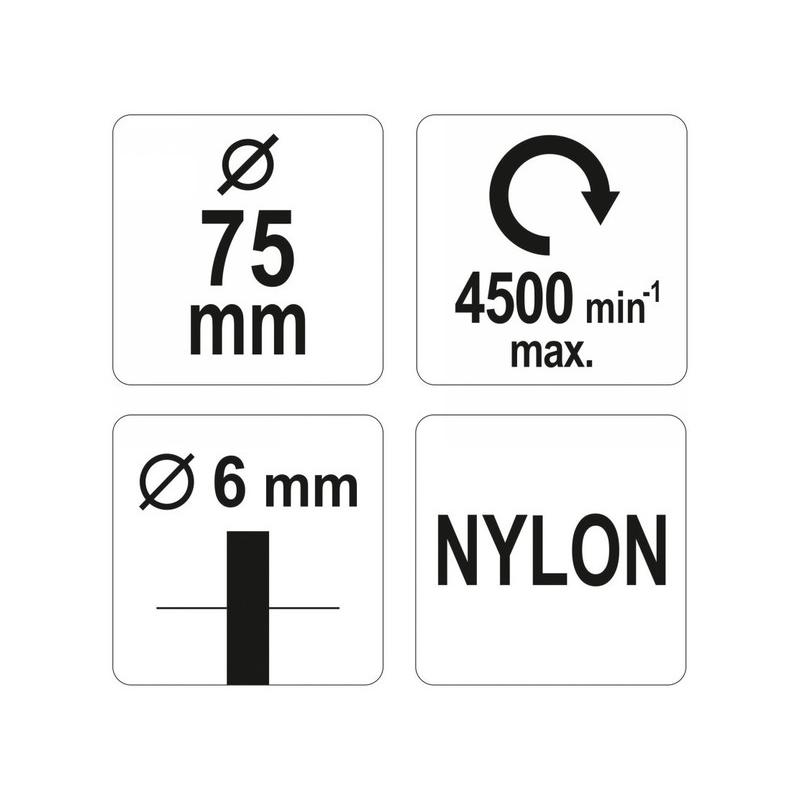 YATO Csapos körkefe 75 mm műanyag sörte (YT-47791)