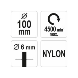 YATO Csapos körkefe 100 mm műanyag sörte (YT-47792) YATO Csapos körkefe 100 mm műanyag sörte (YT-47792)