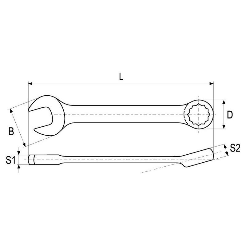 YATO Rövid csillag-villáskulcs 17 mm / 128 mm CrV (YT-4910)