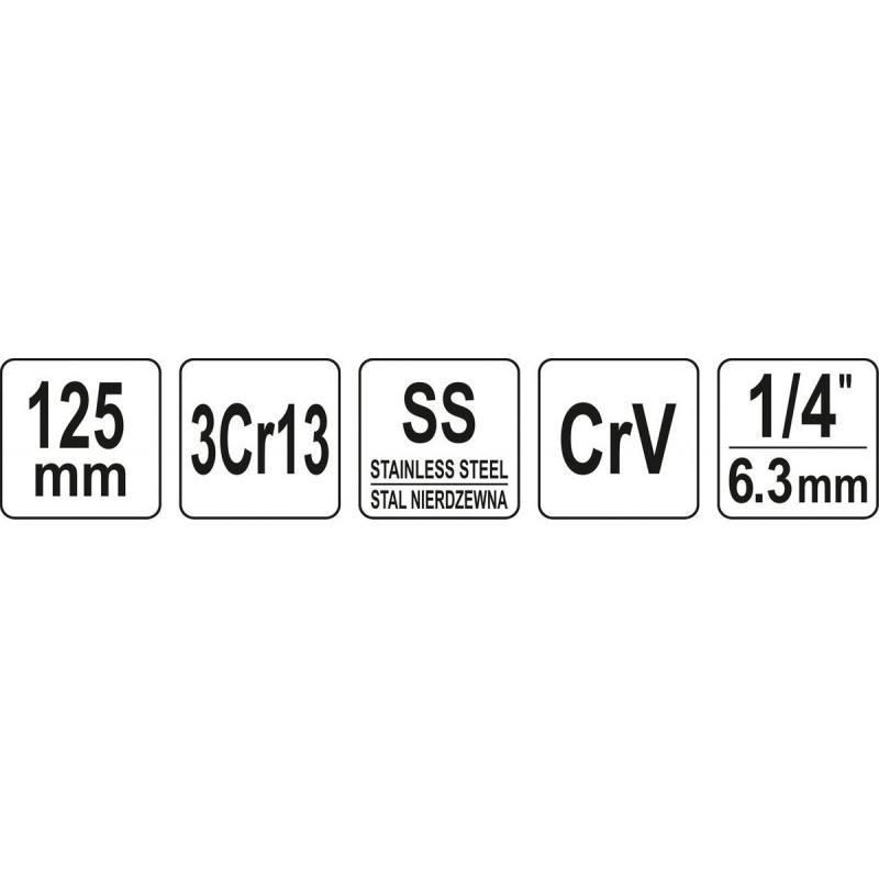 YATO Gipszkarton spakli 125 mm inox bitheggyel (YT-52760)