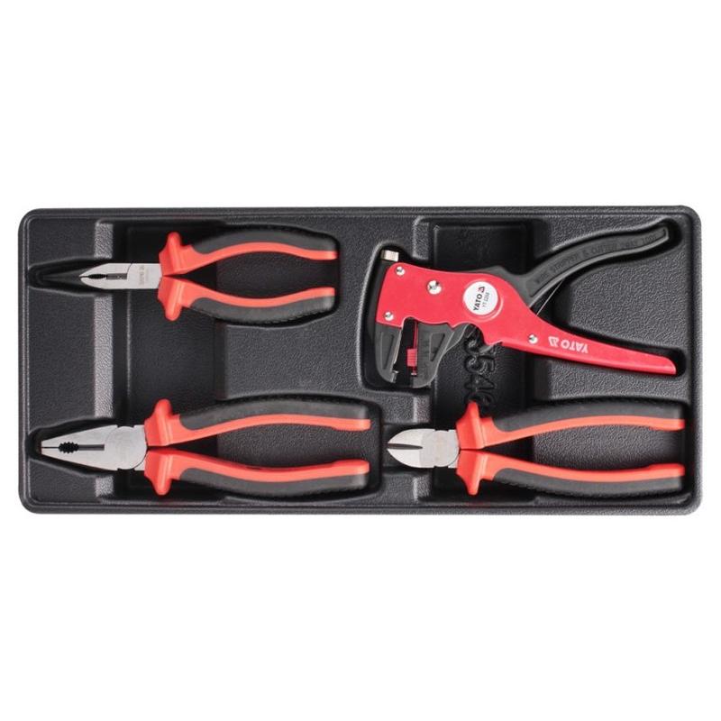 YATO Fogó készlet 4 részes 1000 V-ig szigetelt (fiókbetét) (YT-55464)