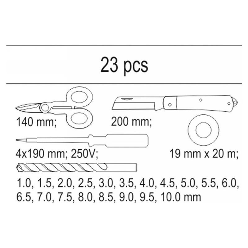 YATO Szerszámkészlet készlet 23 részes (fiókbetét) (YT-55471)