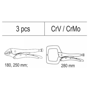 YATO Önzáró fogó készlet 3 részes (fiókbetét) (YT-55472) YATO Önzáró fogó készlet 3 részes (fiókbetét) (YT-55472)