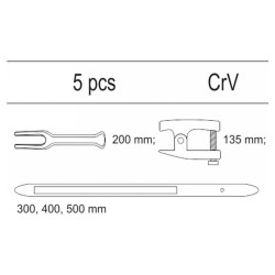 YATO Gömbfej lehúzó és kinyomó készlet 5 részes (fiókbetét) (YT-55477)
