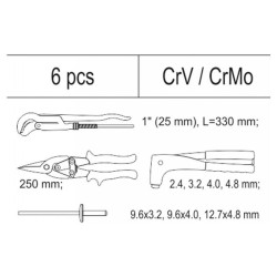 YATO Lakatos szerszámok készlet 6 részes CrV CrMo (fiókbetét) (YT-55478) YATO Lakatos szerszámok készlet 6 részes CrV CrMo (fiókbetét) (YT-55478)