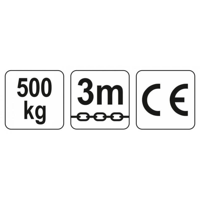 YATO Láncos emelő 500 kg 3m (YT-58950)