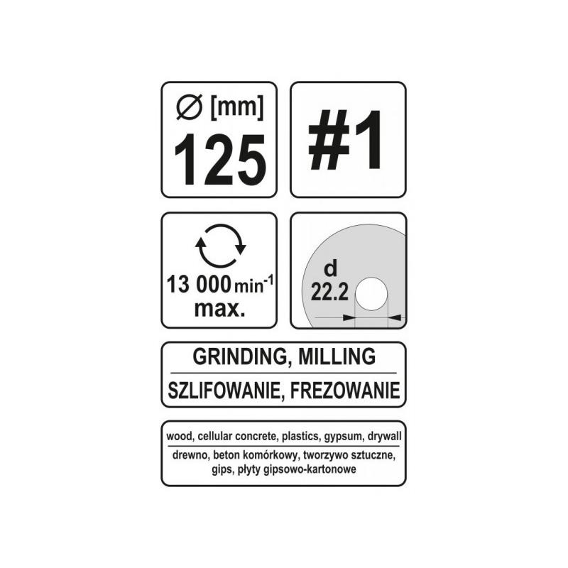 YATO Ráspolykorong durva #1 125 x 22,2 mm (YT-59168)