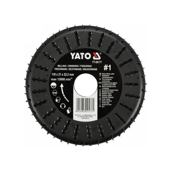 YATO Ráspolykorong durva #1 118 x 21 mm (YT-59177)