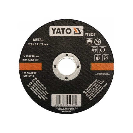 YATO Vágókorong fémre 125 x 2,5 x 22 mm (YT-5924)